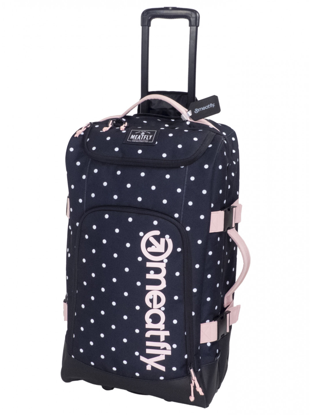 Meatfly kufr Contin White Dot Powder Pink Černá Objem 100 L